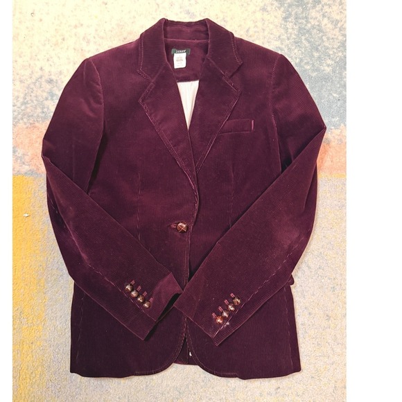 Vintage J.Crew Womens Dark Academia Corduroy Blazer Jacket Sz 6 Preppy Buttons - Picture 3 of 10